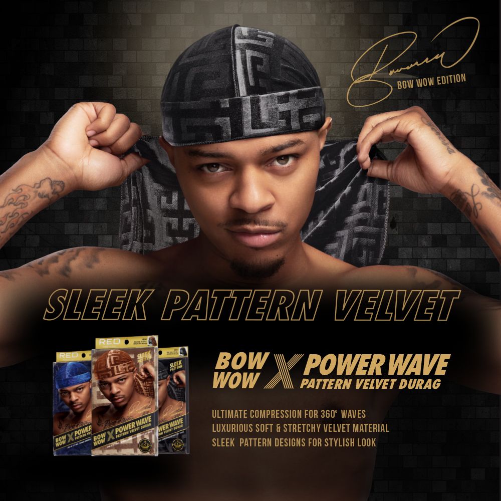 BOW WOW X Power Wave Pattern Velvet Durag - Ivy Beauty
