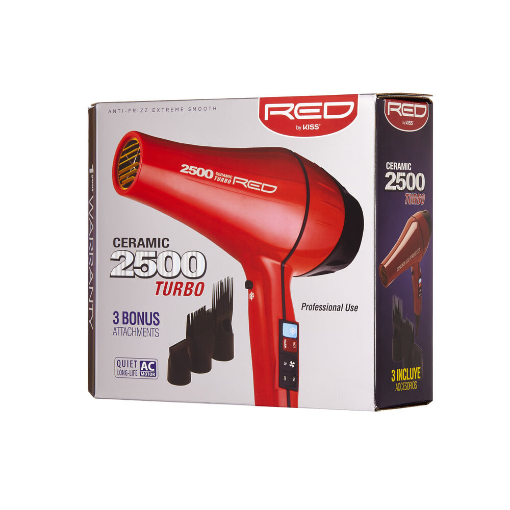 Red by Kiss - 2500 Ceramic Turbo Dryer 3 Styling Attachments